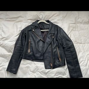 Blank nyc leather jacket w gold